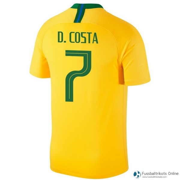 Brasilien Trikot Heim D.Costa 2018 Gelb Fussballtrikots Günstig